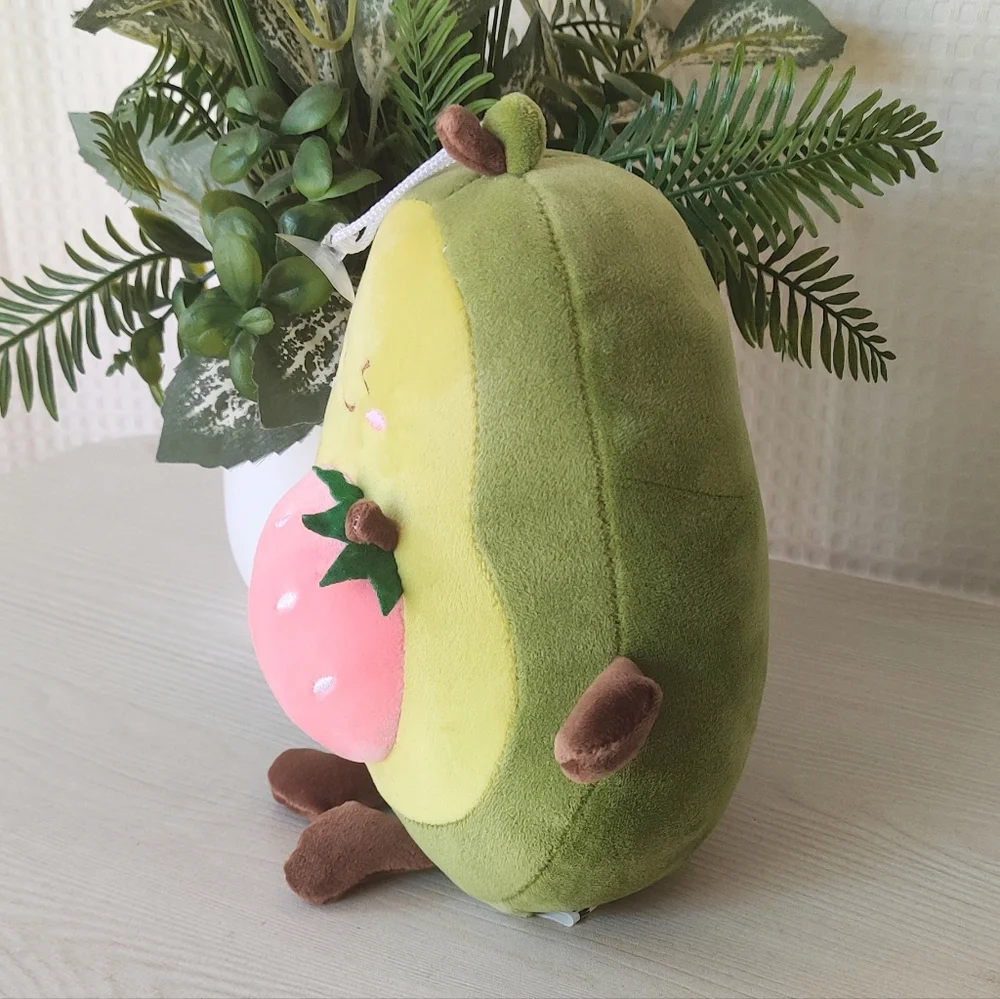Avocado Plush w/Hanging Rope and Strawberry Belly
